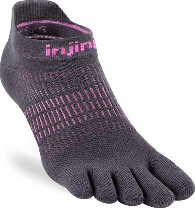 Injinji Run Lightweight Women's - No Show Socks Charcoal