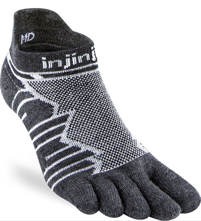 Injinji Ultra Run Wool - No Show Socks Slate