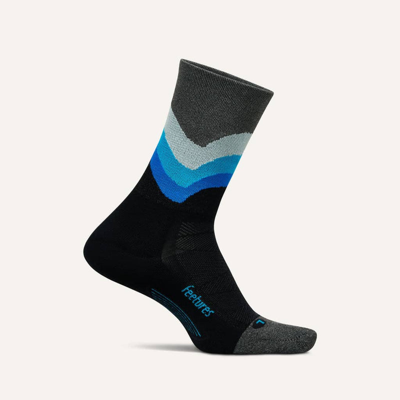 Feetures Elite Light Cushion - Mini Crew Socks Black Swell