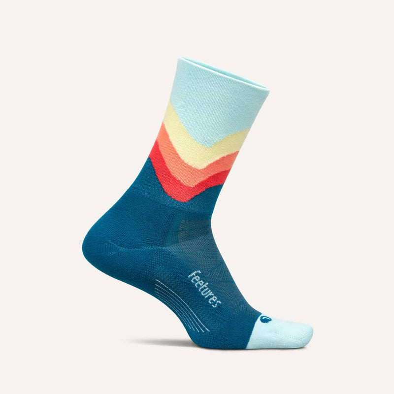 Feetures Elite Light Cushion - Mini Crew Socks Blue Swell