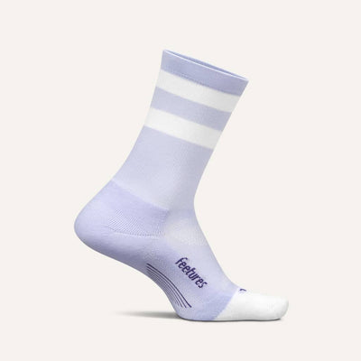 Feetures Elite Light Cushion - Mini Crew Socks Lilac High Top Stripe