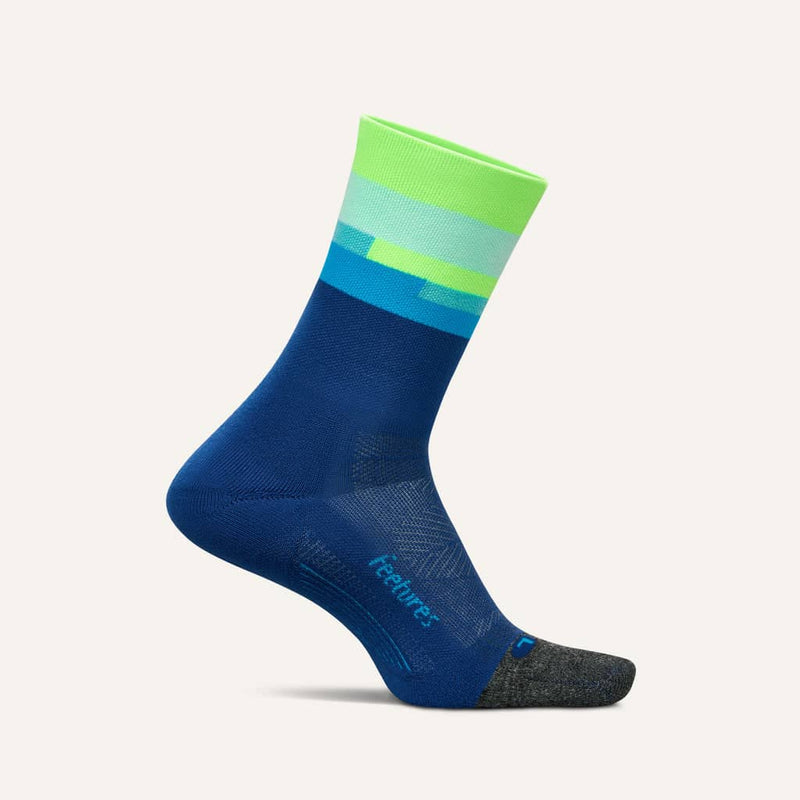 Feetures Elite Light Cushion - Mini Crew Socks Surfboard Blue