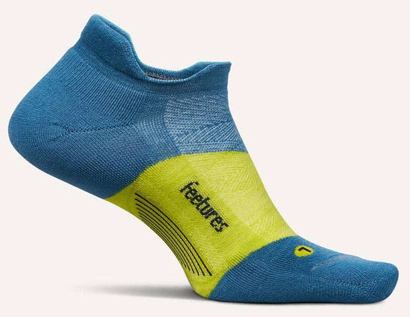 Feetures Merino 10 Cushion - No Show Tab Socks Element Blue